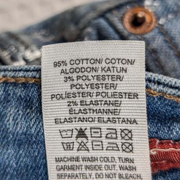 Lucky Brand Ava Skinny Jeans 8/29 Women Light Wash Distressed Floral Side Stripe - Picture 4 of 6